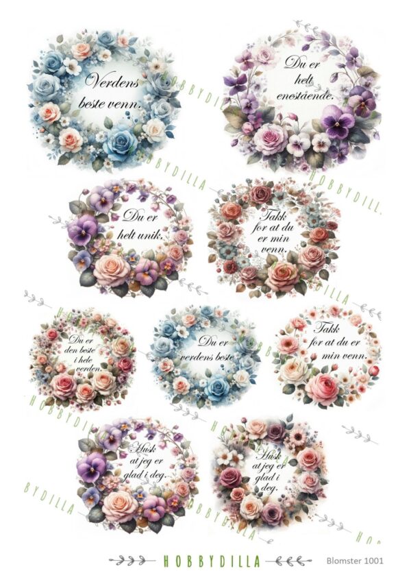 15235_image_dc98461c8a013e2f.jpg Motivark Blomster 1001 M Roserammer med teks