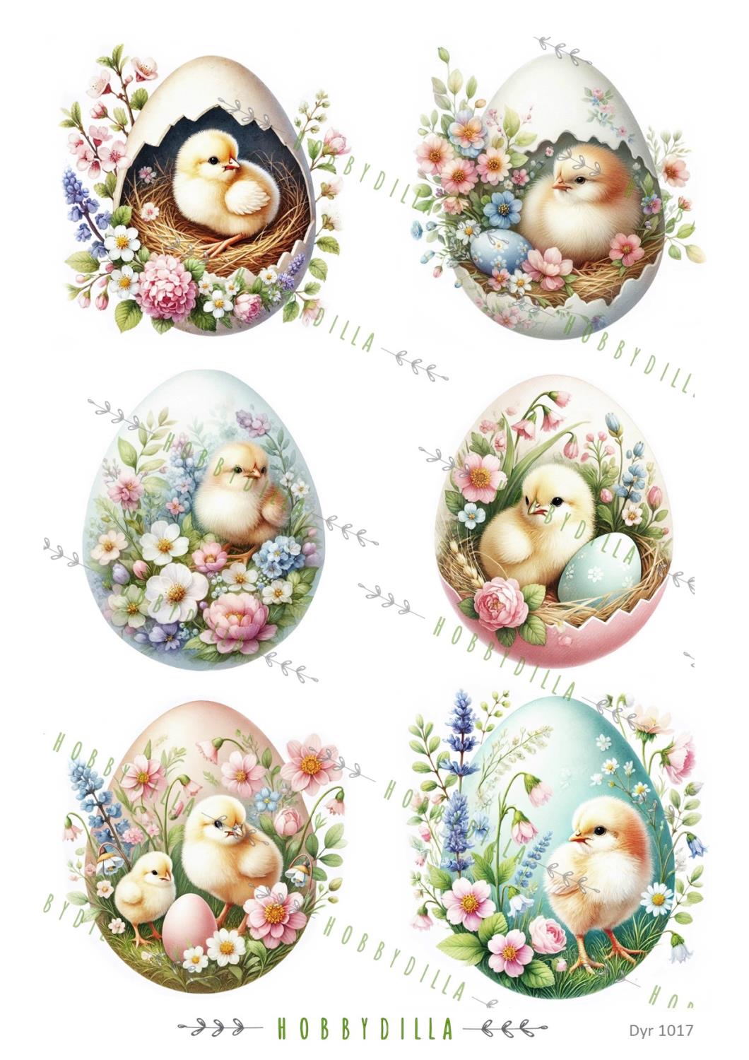 Rispapir Dyr 1017 Påskeegg store - Bilde 1