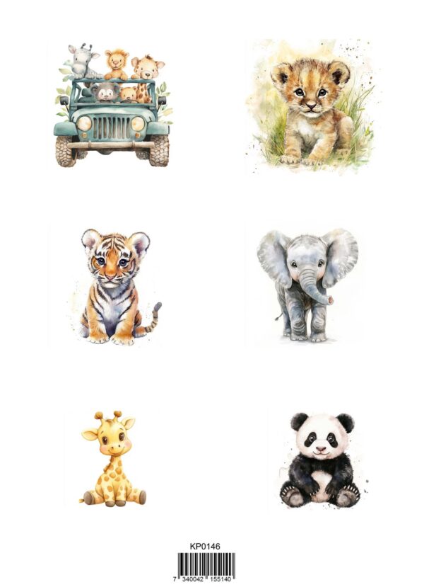 Reprint  Wild Animals - A4 klippeark