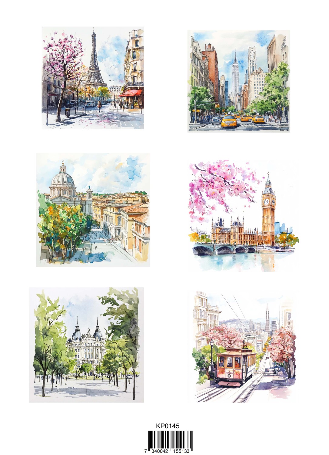 Reprint  Cities 1 - A4 klippeark - Bilde 1