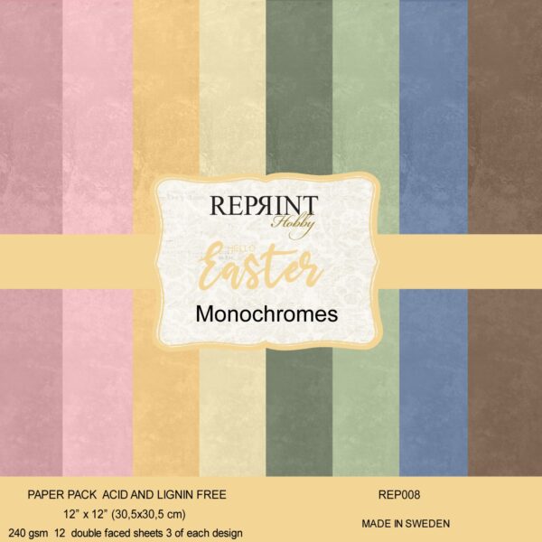 Reprint - Hello Easter Monochromes 12x12 Blokk