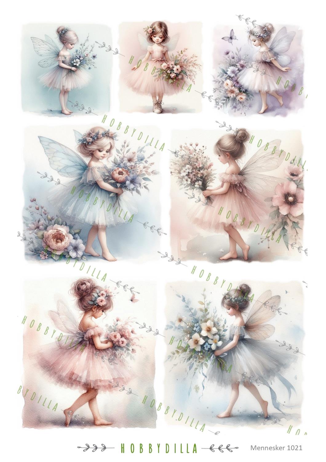 Rispapir A4  Eventyr 1021 Pastellfeer 2 - Bilde 1