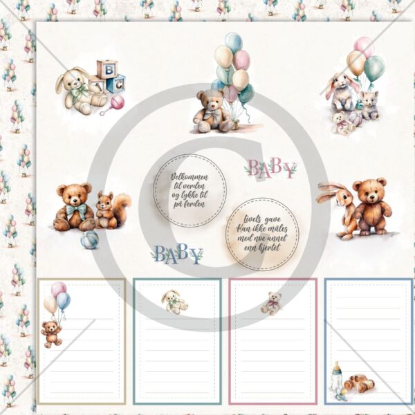 Papirdesign - Søte små venner - Søtnoser