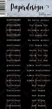 Papirdesign Klistremerke - Konfirmant, sort 1