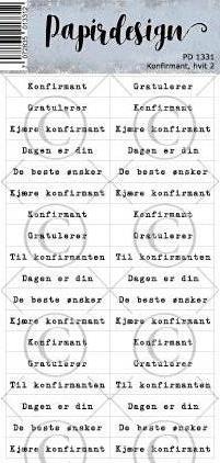 Papirdesign Klistremerke - Konfirmant, hvit 2