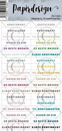 Papirdesign Klistremerke - Fargerik 5, Til konfirmanten