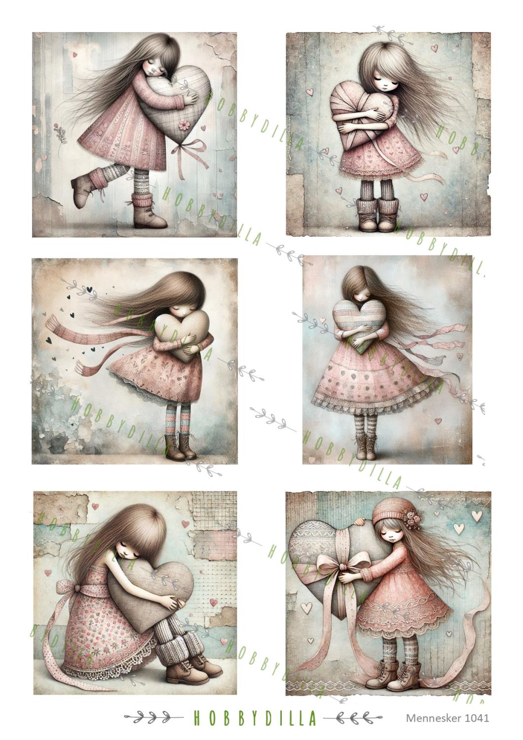 MotivarkBarn 1041 M Jenter med et stort hjerte, rosa - Bilde 1