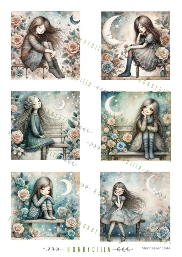 Motivark Barn 1044 M Jenter i måneskinn 2