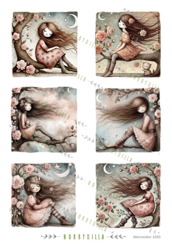 Motivark Barn 1045 M Jenter i rosenatt