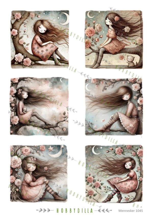 15455_image_3b1facaf86130579.jpg Rispapir A4 Barn 1045 Jenter i rosenatt