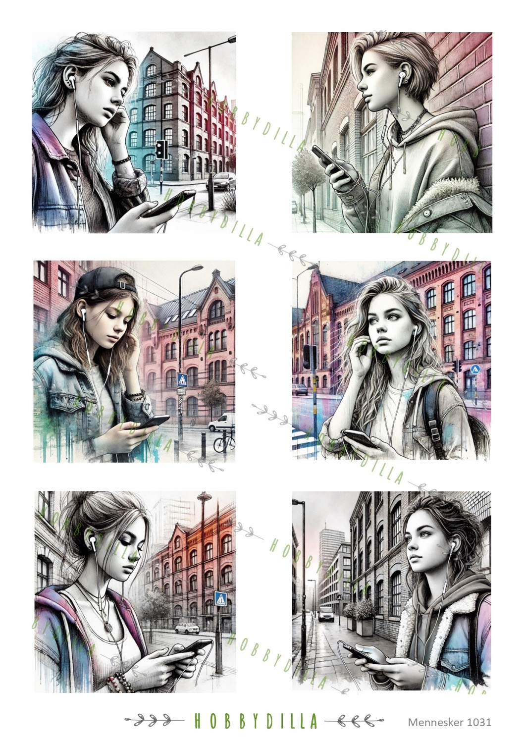 Rispapir A4 Mennesker 1031 Konfirmant jenter - Bilde 1