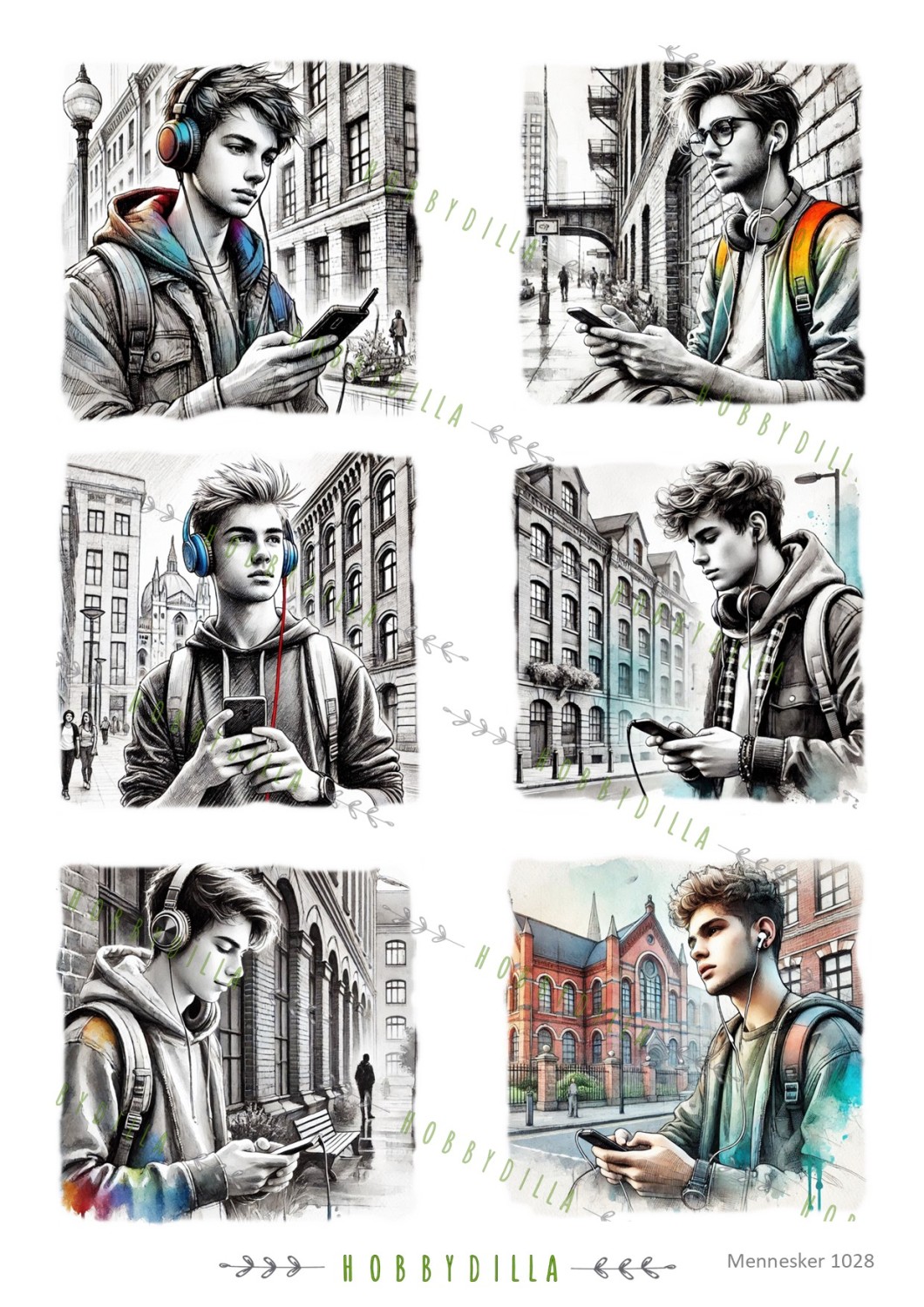 Rispapir A4 Mennesker 1028 Unge gutter - Bilde 1