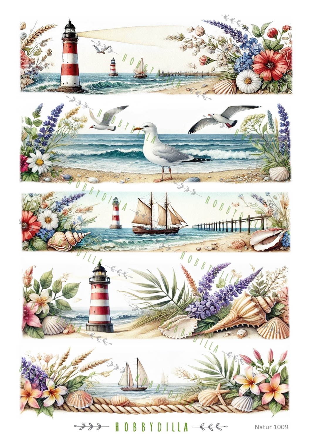 Rispapir A4  Natur 1009 border 2 - Bilde 1