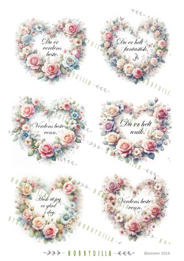 15476_image_460e1a83a60cbba5.jpg Rispapir A4 Blomster 1014 Hjerterammer med tekst stor