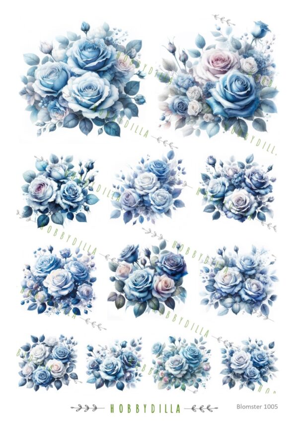 15484_image_950087fb748377c0.jpg Rispapir A4 Blomster 1005 Blå roser