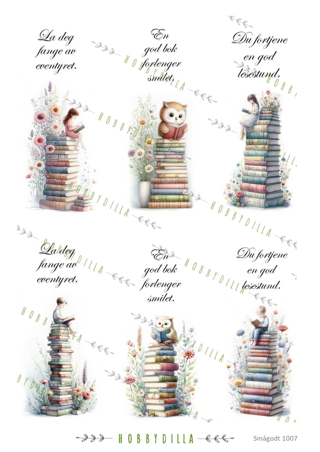 Rispapir A4  Smågodt 1007 Bokmerke med tekst - Bilde 1