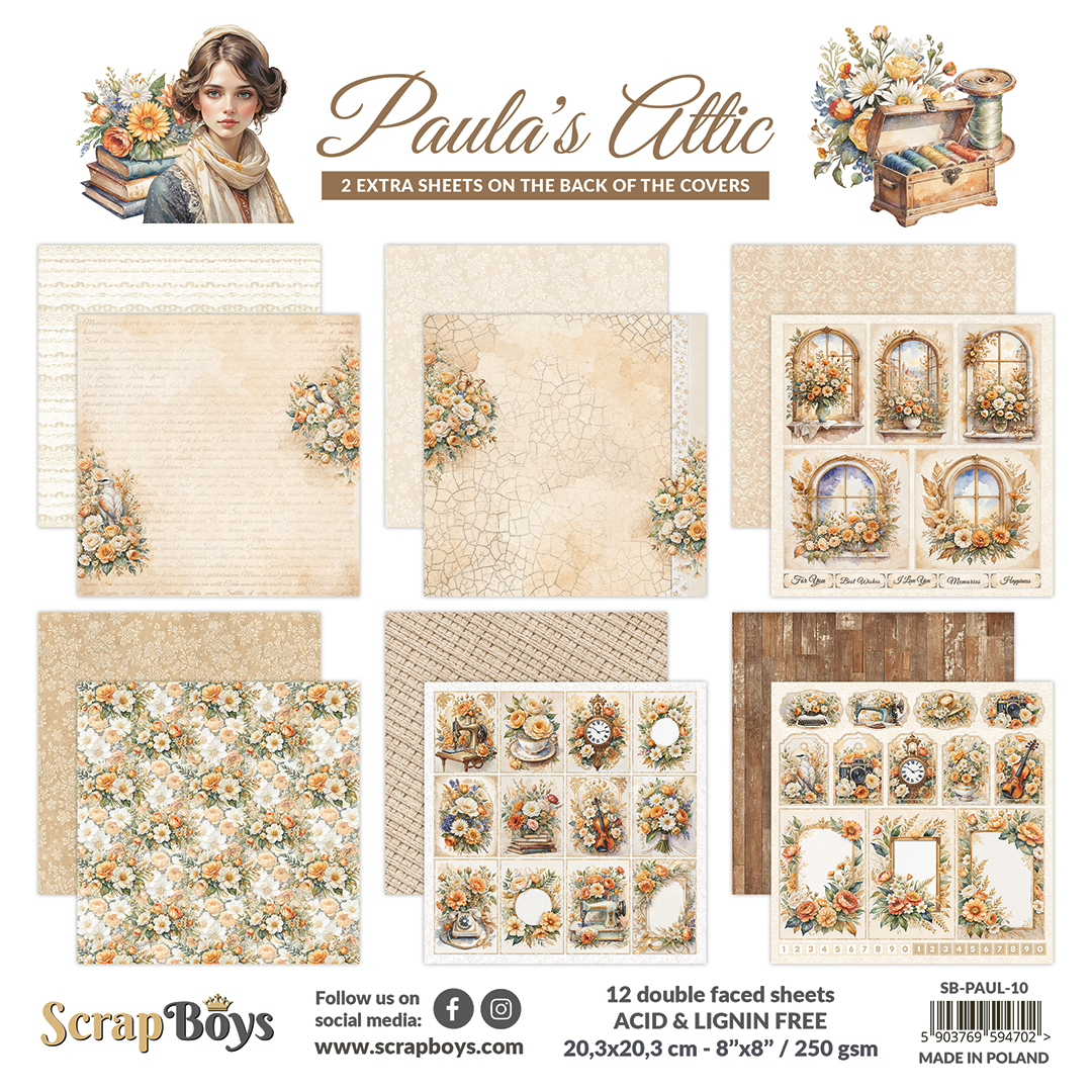 ScrapBoys Paula`s Attic - 10 - 8x8 Blokk - Bilde 1