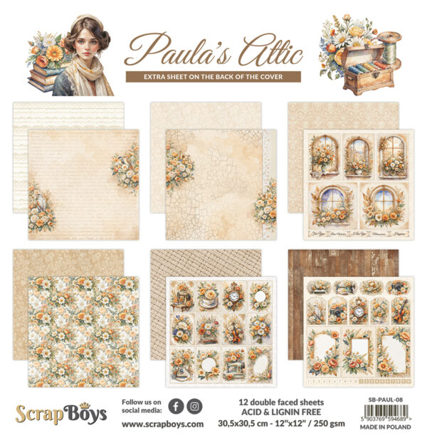 ScrapBoys Paula`s Attic - 08 12x12 Blokk