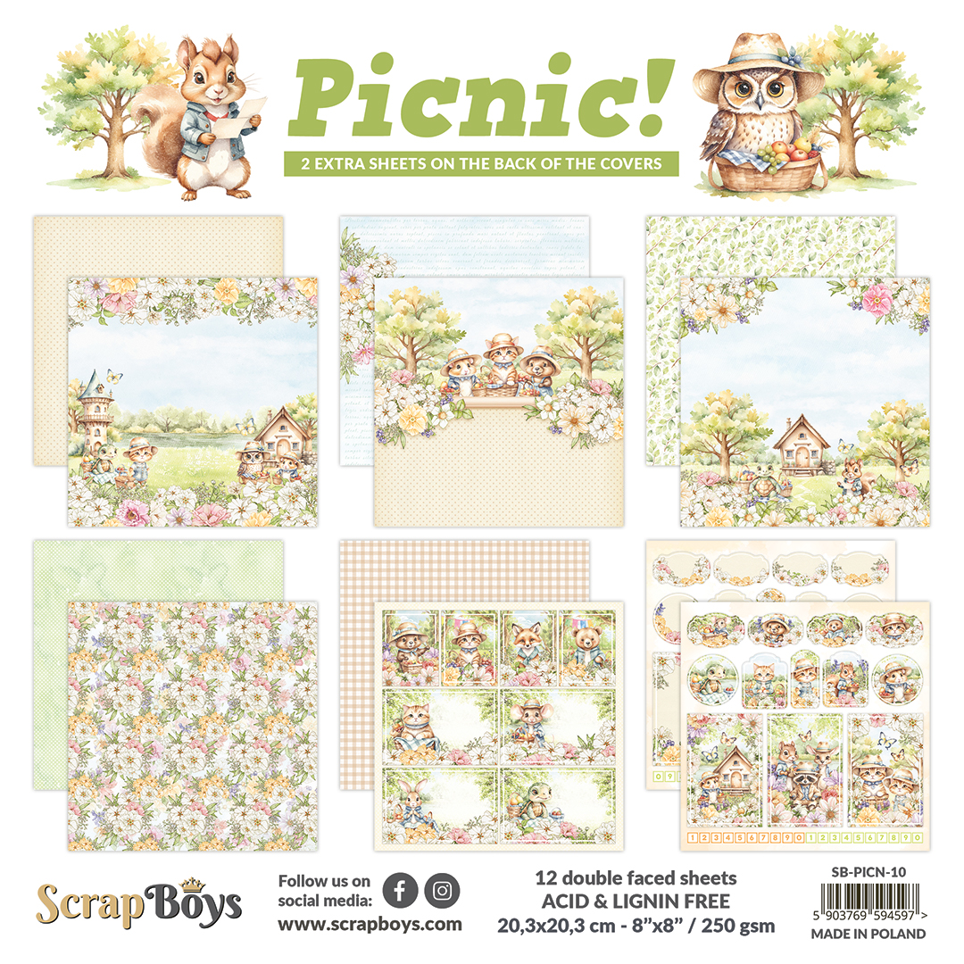 ScrapBoys Picnic! - 10 - 8x8 Blokk - Bilde 1