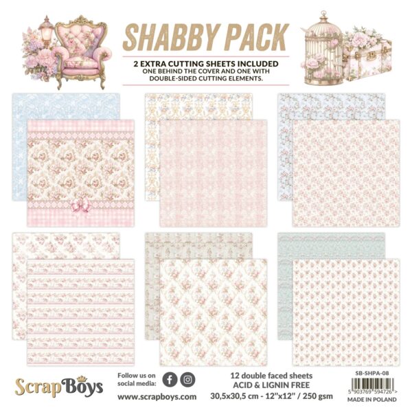 15530_image_95838897d98c7a10.jpg ScrapBoys Shabby Pack - 10 8x8 Blokk