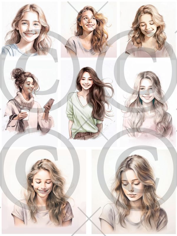 15558_image_1cca49204e6776c5.jpg Papirdesign Motivark - Unge damer