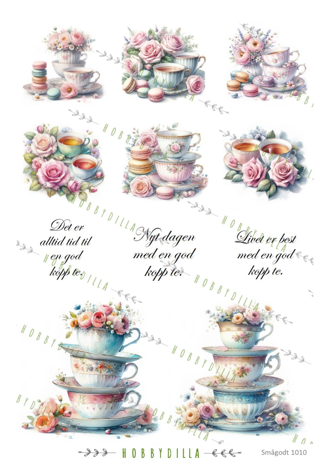 Motivark Smågodt 1010 M Tekopper med tekst - Bilde 1