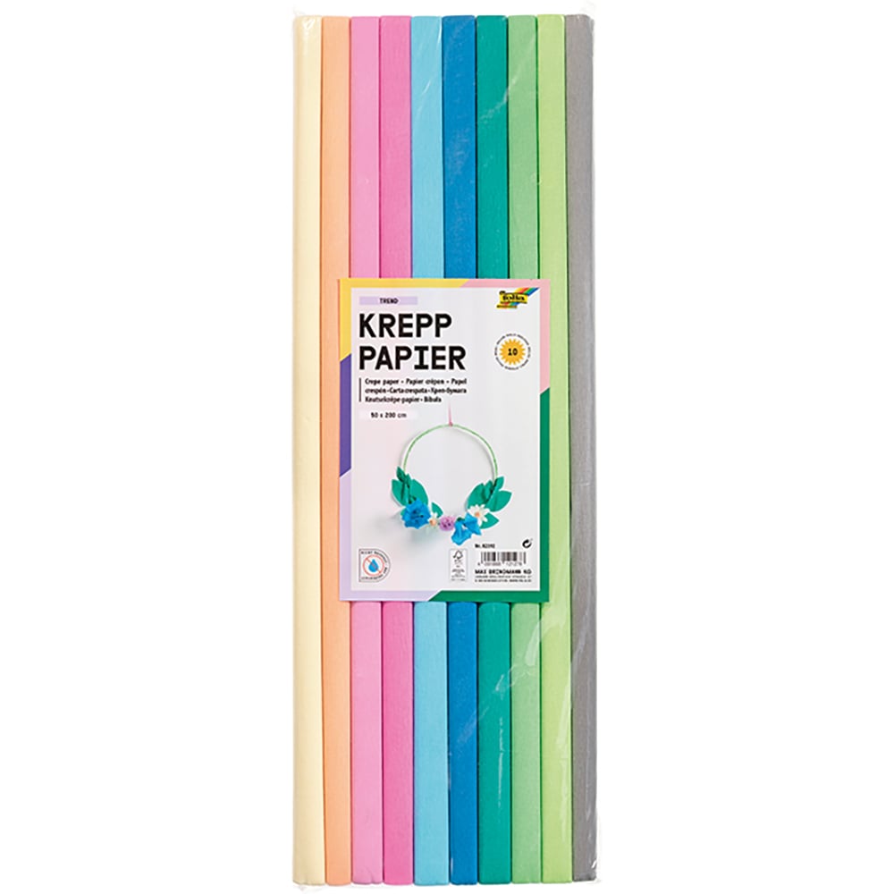 Folia Kreppapir 50x200cm 10 ruller – Trend pastell - Bilde 1