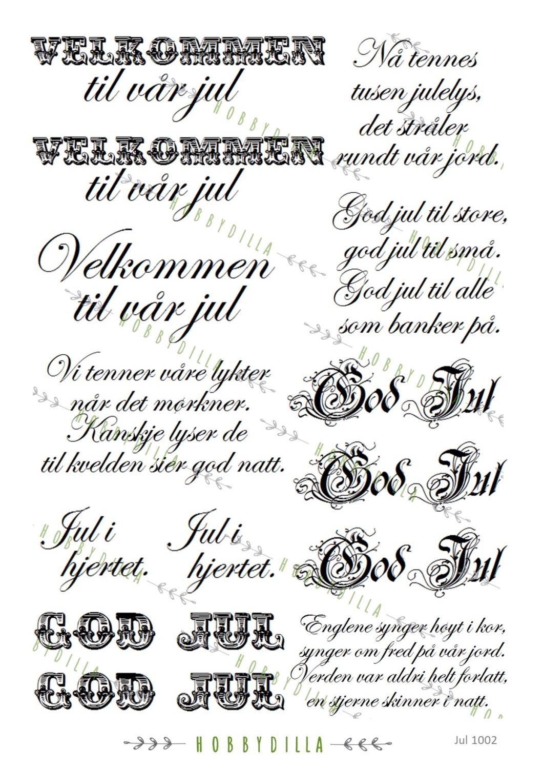 Motivark  Tekster 1002 M Jul - Bilde 1