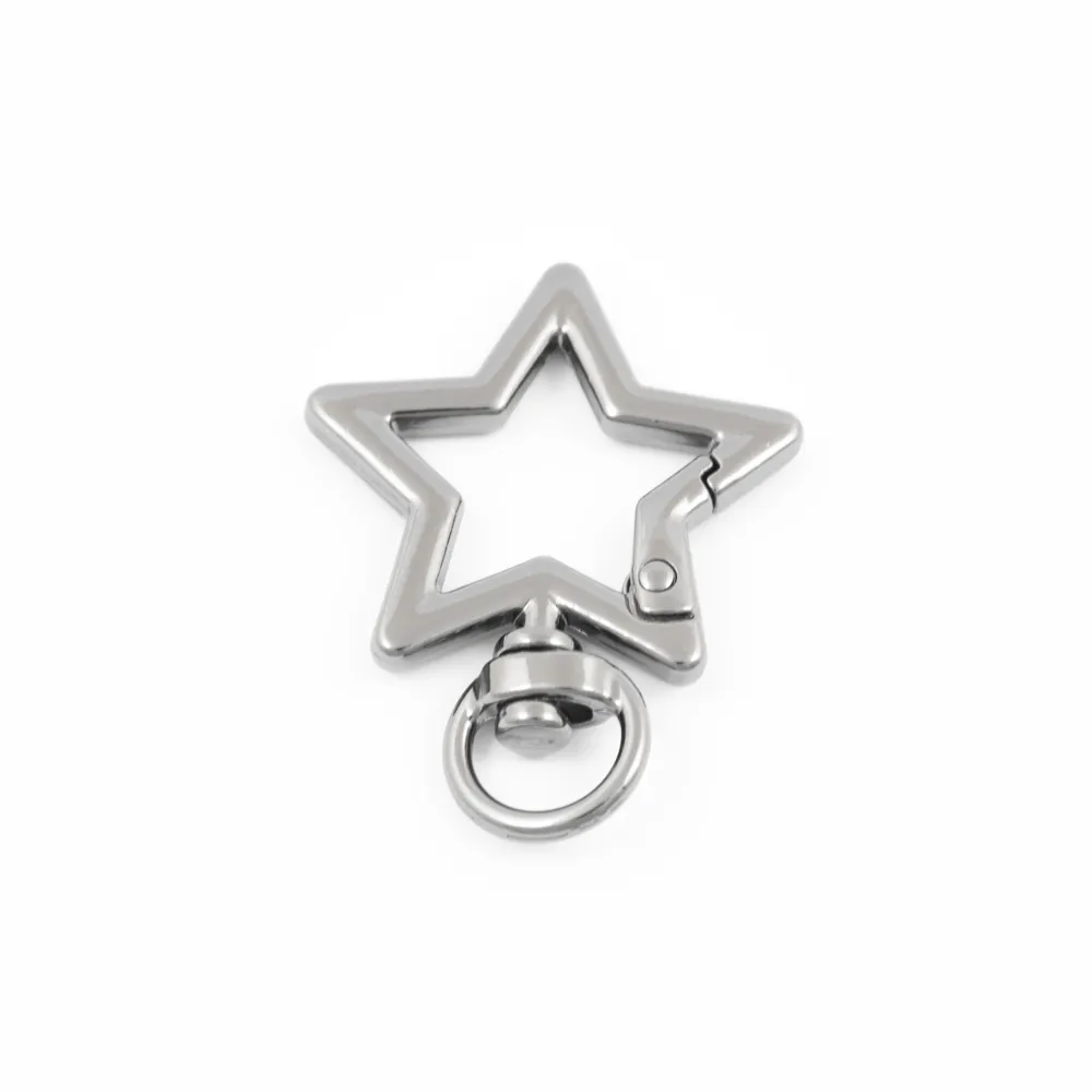 Karabinkrok Stjerne 31x41mm Sort - Bilde 1