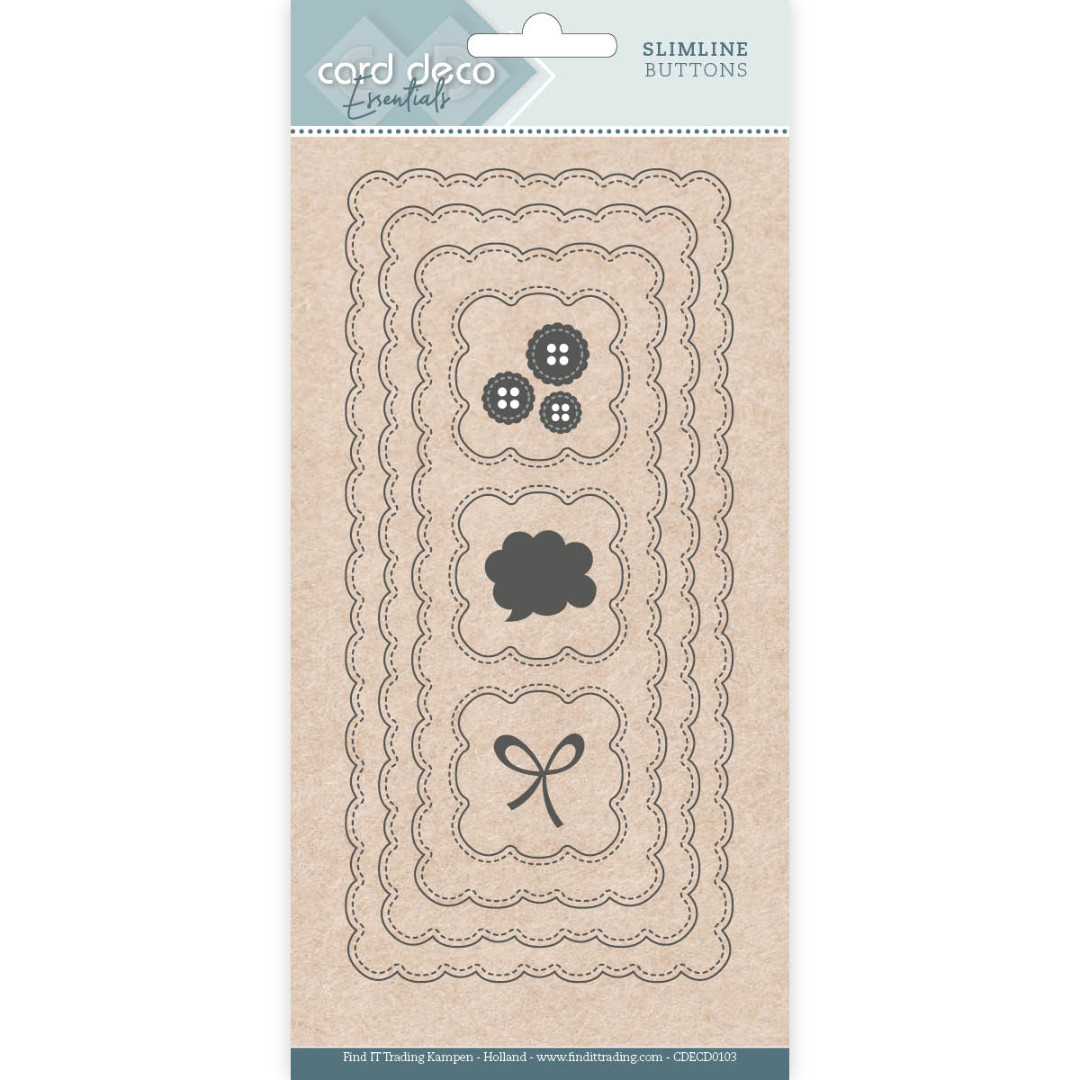 Card Deco Essentials Dies - Slimline Buttons - Bilde 1