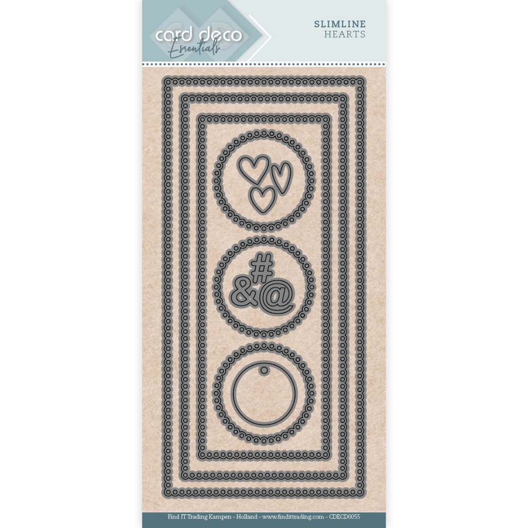 Card Deco Essentials Dies - Slimline Hearts - Bilde 1