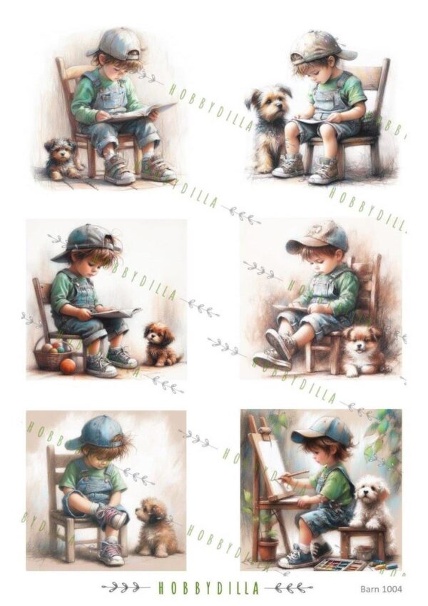 16023_image_f54f0cfefab200c4.jpg Motivark Barn 1004 M Gutter pastelltegning