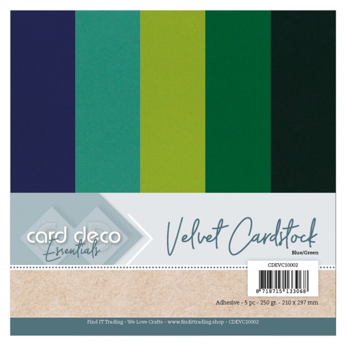 Velvet Cardstock Blue/Green - Bilde 1