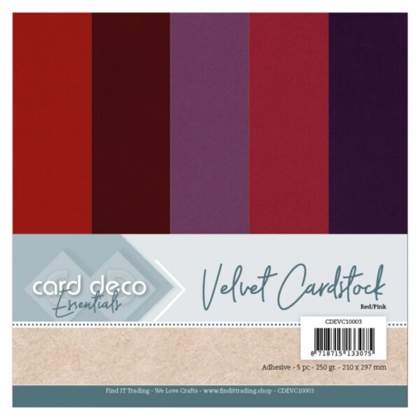 Velvet Cardstock Red/Pink