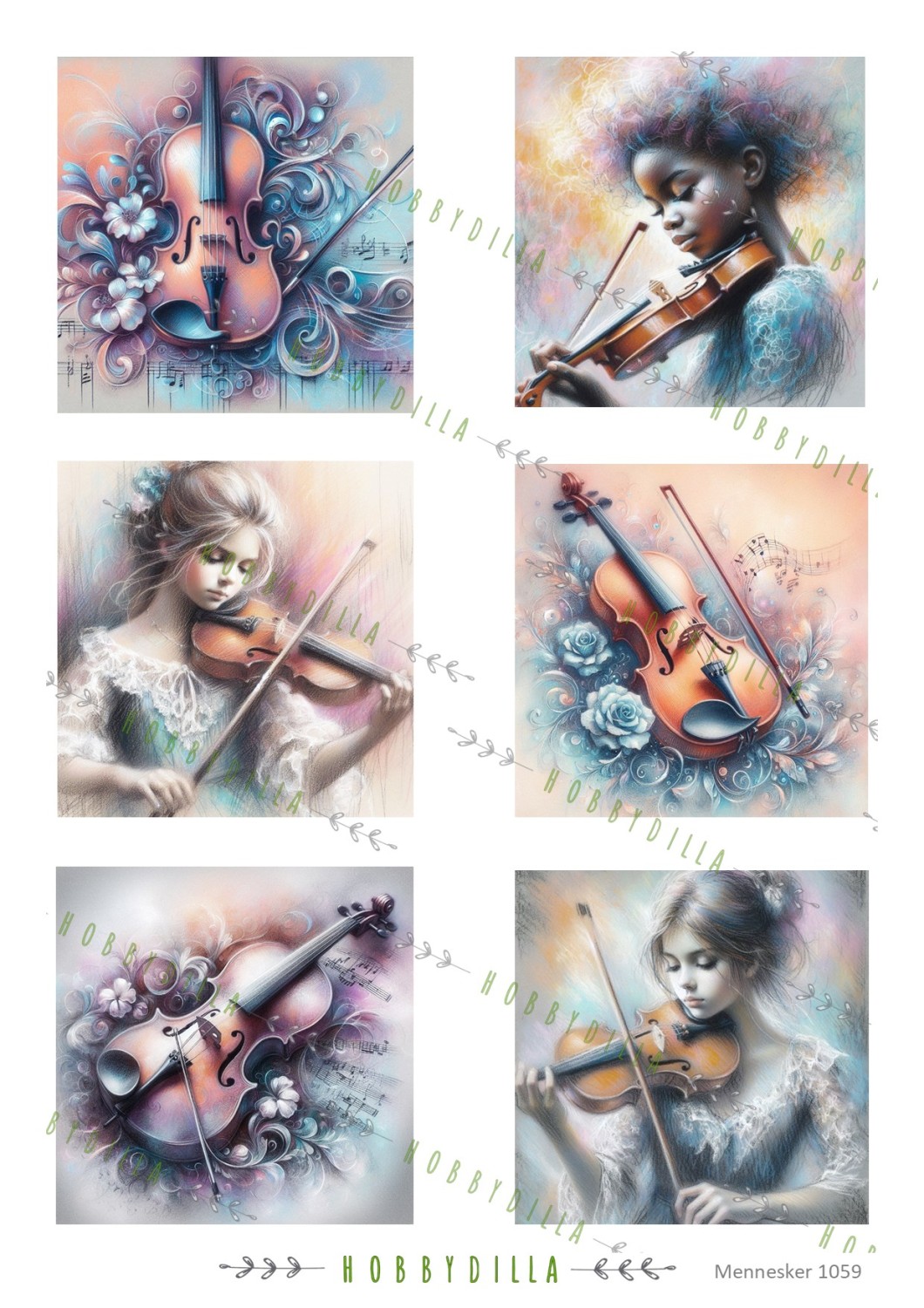 Motivark Mennesker 1059 M Fiolin Jenter - Bilde 1