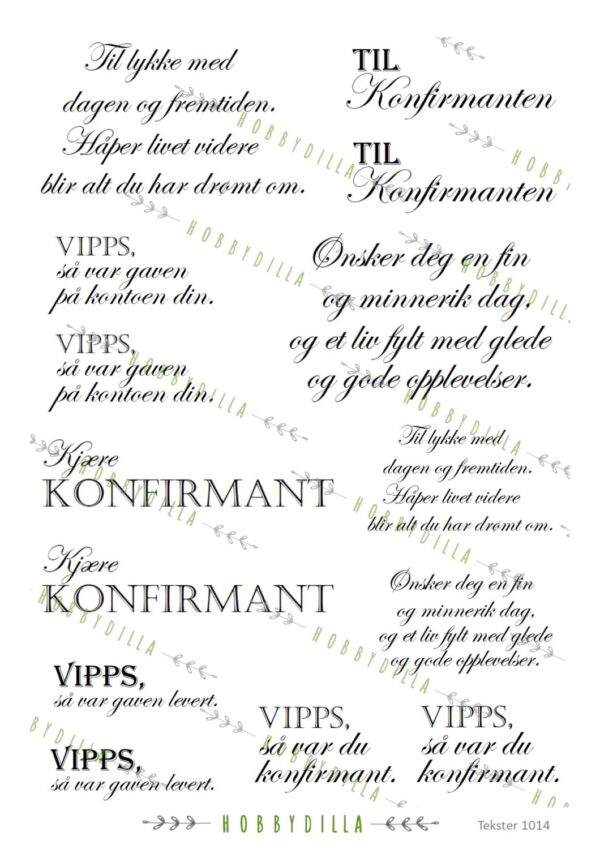 16101_image_616f805692c7dd84.jpg Motivark Tekster 1014 M Konfirmasjon