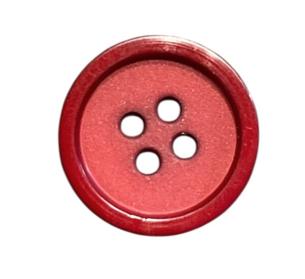Knapp 4 hulls 18 mm Mørk Rød