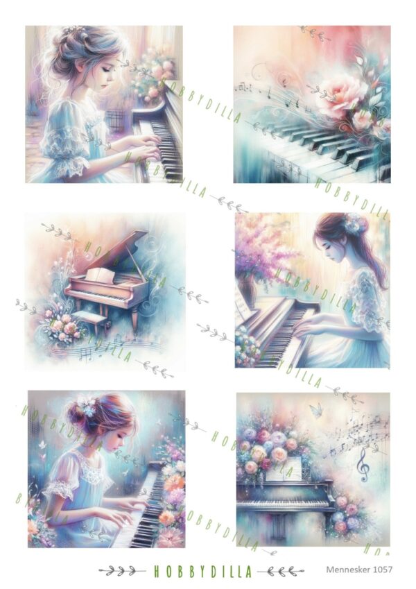 16274_image_2b2405416f9dce2b.jpg Rispapir A4 Mennesker 1057 Piano Jenter