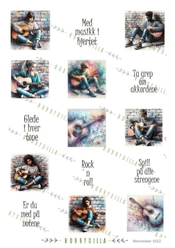 16385_image_87128b72e18a118e.jpg Motivark Mennesker 1022 Mini Gitar Med Teks