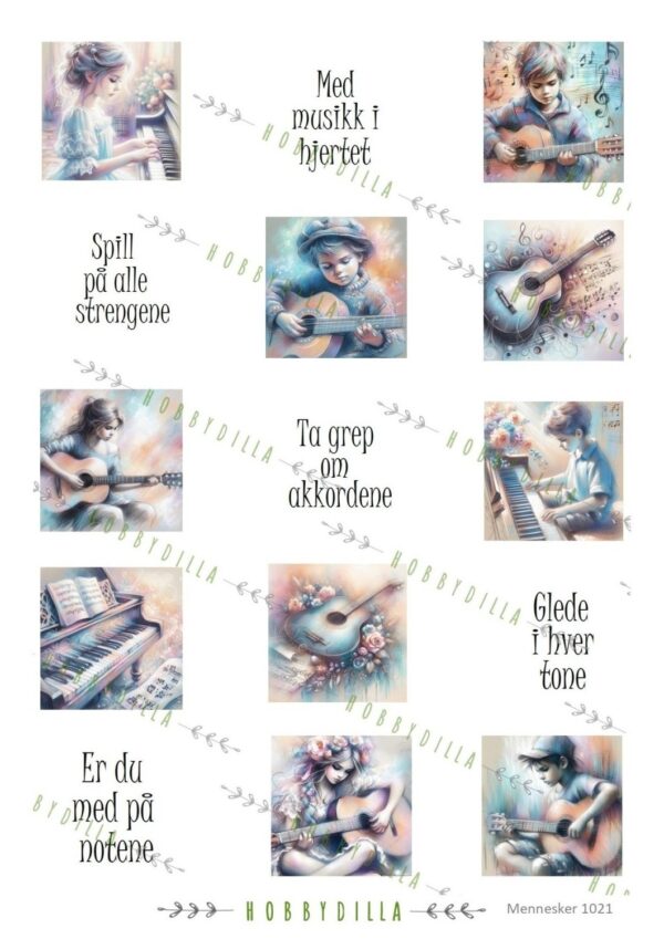 16386_image_4337b1a604507bbe.jpg Motivark Mennesker 1021 Mini Musikk Med Tekst