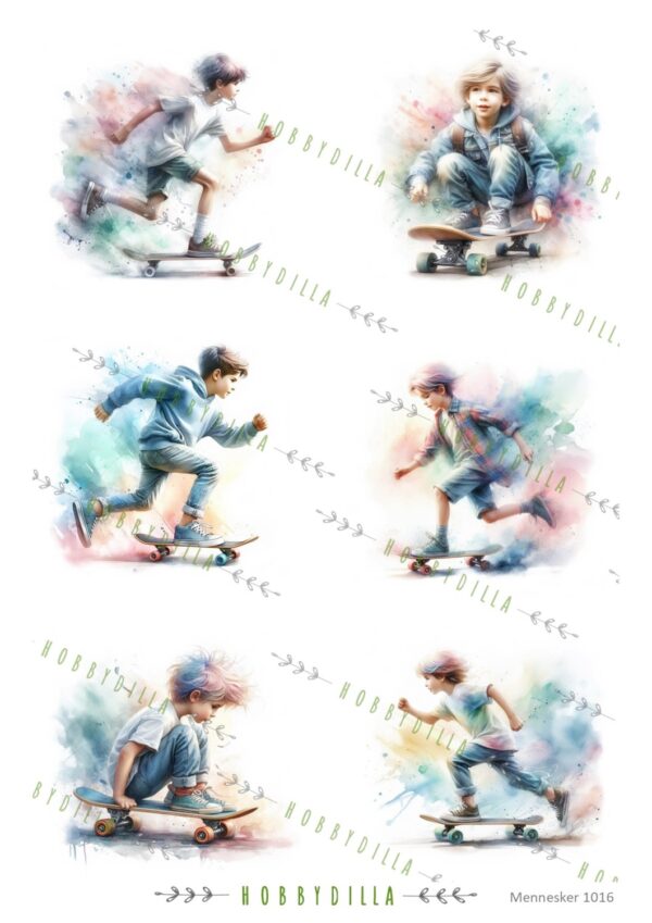 16390_image_6dd4815f30aaf897.jpg Motivark Mennesker 1016 Gutter På Skateboard