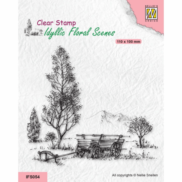 16544_image_b98649f156110fcb.png Nellie's Choice Clear Stamps Meadow with cart