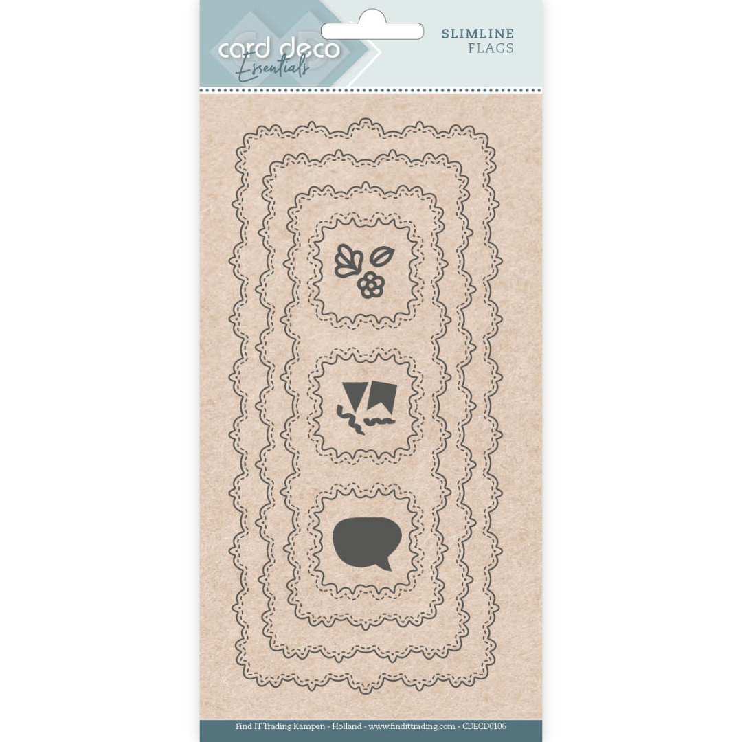 Card Deco Essentials Dies - Slimline Flags - Bilde 1
