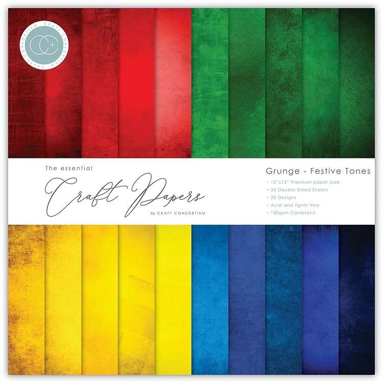 Craft Consortium - Grunge - Festive Tones - 12x12Blokk - Bilde 1