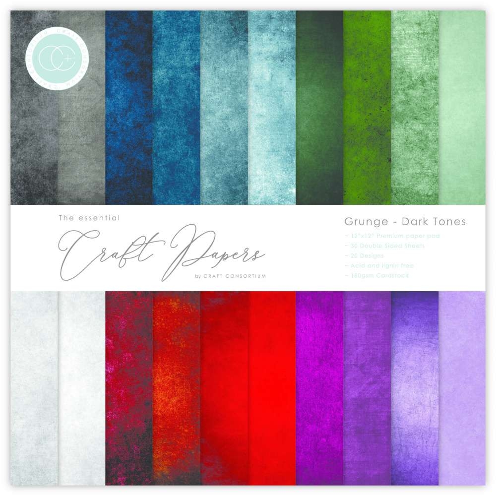 Craft Consortium - Grunge -  Dark Tones - 6x6 Blokk - Bilde 1