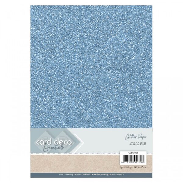 Glitter kartong A4 Bright Blue
