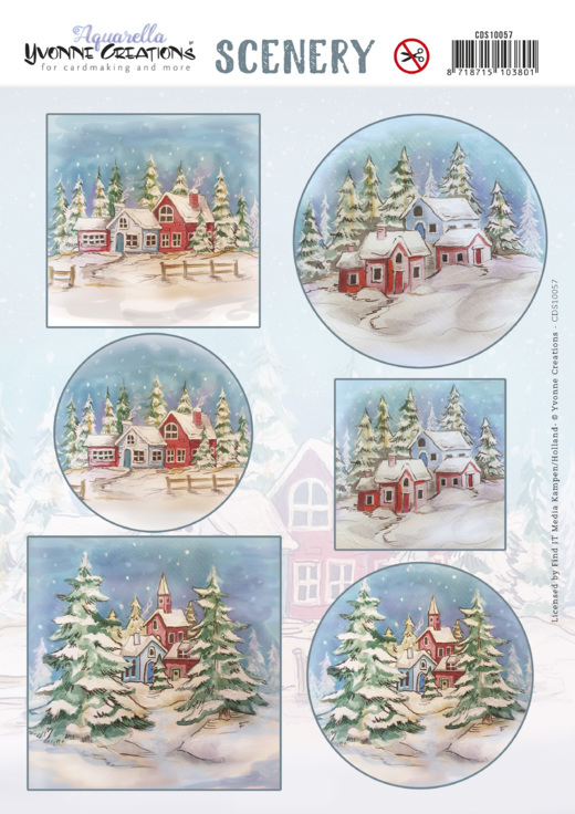 Scenery - Yvonne Creations - Aquarella - Winter House