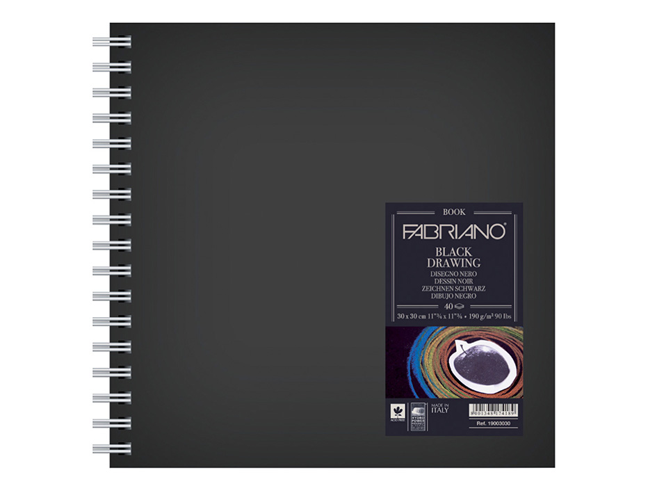 Fabriano Book Black Drawing – 190g 30×30 - Bilde 1