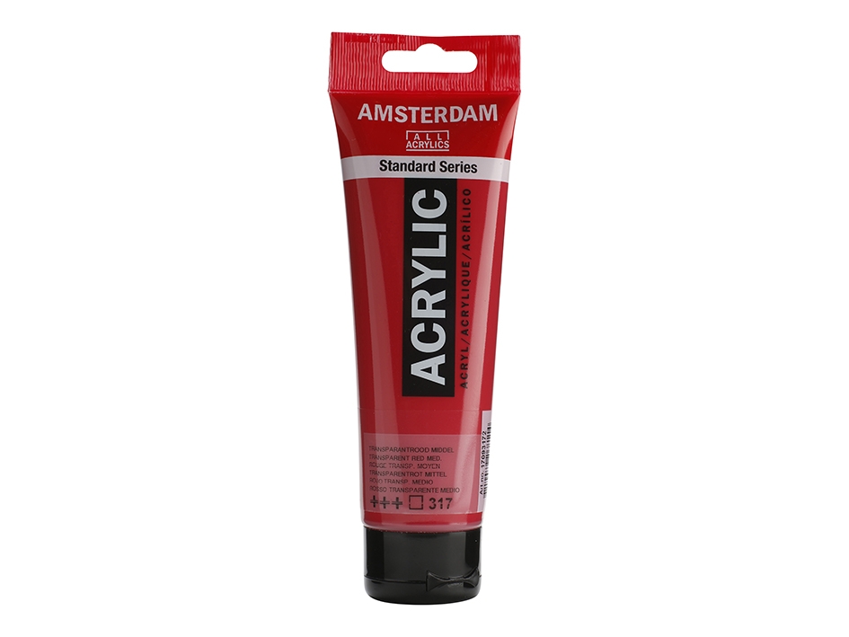Amsterdam Standard 120ml – 317 Transp. red medium - Bilde 1