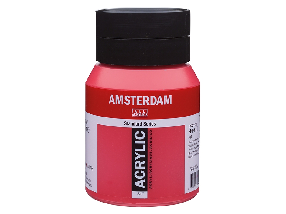 Amsterdam Standard 500ml – 317 Transparent red medium - Bilde 1
